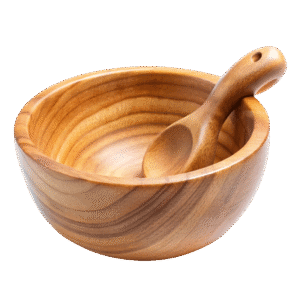 Wooden Bowl With Servers